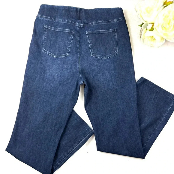 Soft Surroundings Dark Wash Whisker Tummy Control Highrise Bootcut Jeans Size TL - Picture 6 of 14